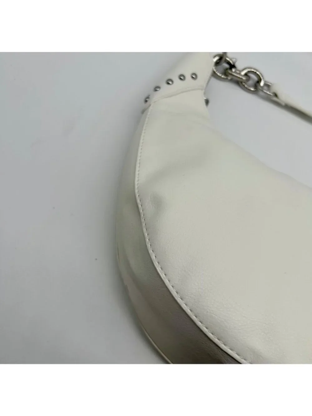 I.N.C. International Concepts Vanilla Faux Leather Giannaa Medium Stud Hobo Bag